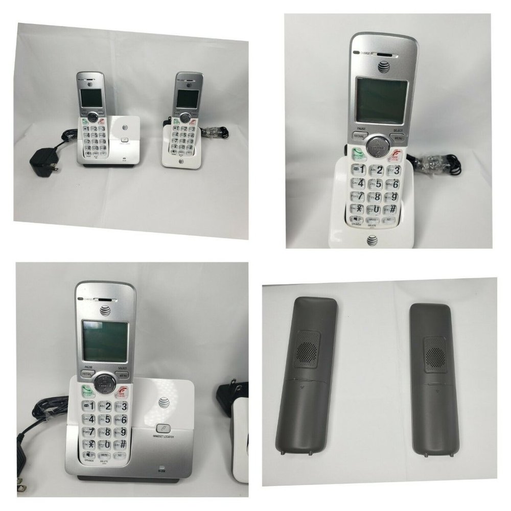 ATT Cordless Phone With 2 Handset Answering System Caller ID Gray